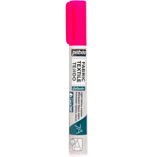 markeris tekstilei pebeo 7a light fabric marker 1mm tekstilės markeris fluorescencinis rožinis tekstilinis markeris