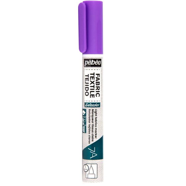 markeris tekstilei pebeo 7a light fabric marker 1mm tekstilės markeris fluorescencinis violetinis tekstilinis markeris