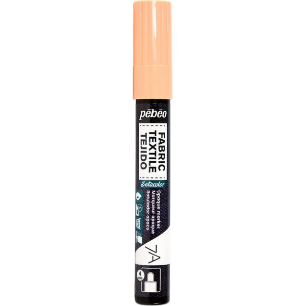 tekstilinis markeris pebeo 7a opaque marker 4mm tekstilės markeris pastelinis oranžinis markeris tekstilei
