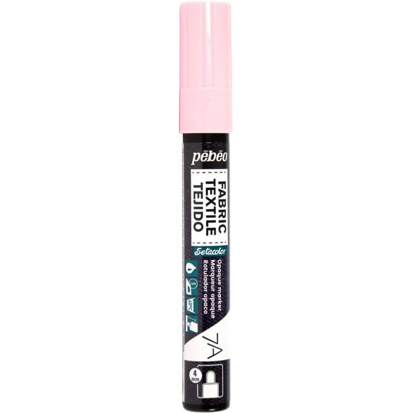tekstilinis markeris pebeo 7a opaque marker 4mm tekstilės markeris pastelinis rožinis markeris tekstilei
