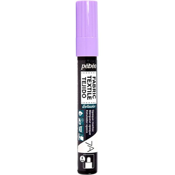 tekstilinis markeris pebeo 7a opaque marker 4mm tekstilės markeris pastelinis violetinis markeris tekstilei