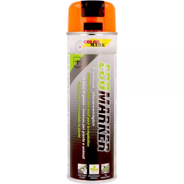 markiravimo dažai laikino žymėjimo dažai Colomark Ecomarker 500ml fluorescenciniai oranžiniai purškiami dažai kreidiniai