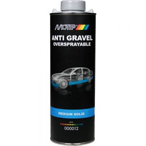 antikorozinės dangos automobiliams dugnui ir kėbului uždažoma purškiama pilka motip anti gravel oversprayable 1000ml 000012