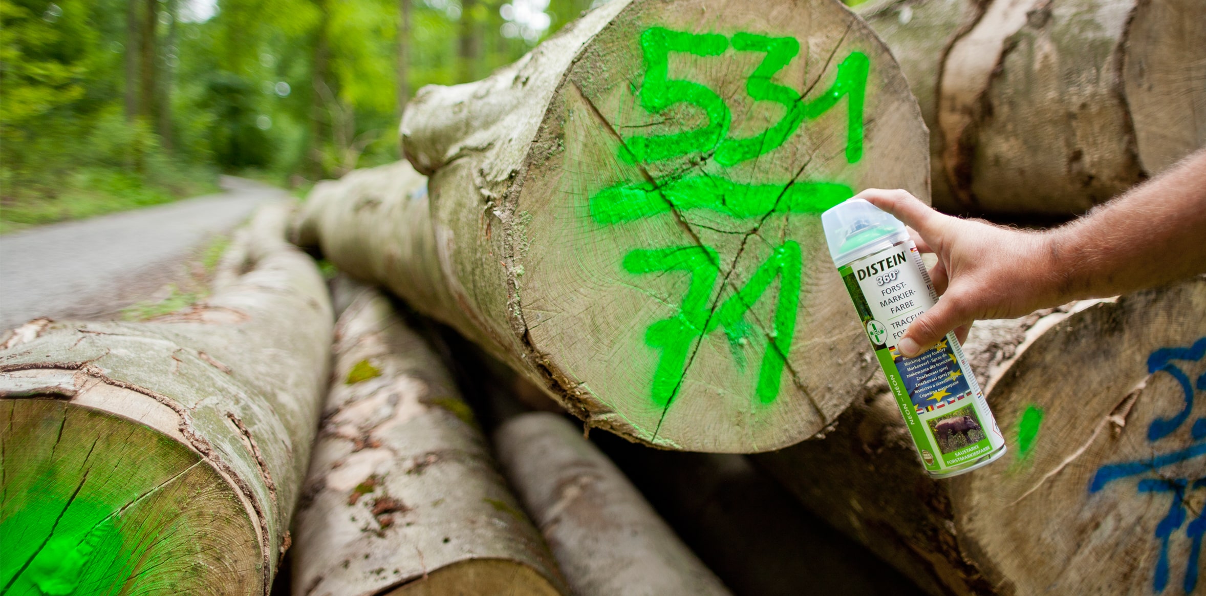 miško žymėjimo dažai distein 500ml aerozoliniai dažai fluorescenciniai markiravimo dažai miškui kwf