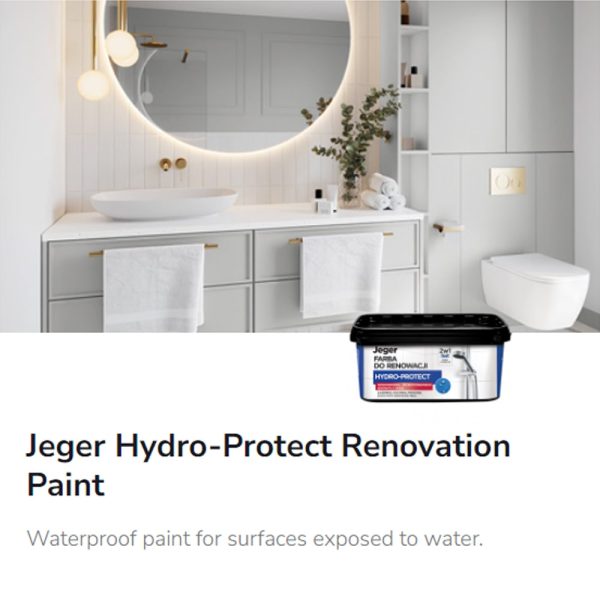 vandeniui atsparūs dažai voniai dušams virtuvėms hydro protect renovation paint