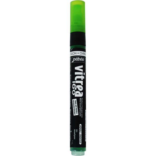 markeris stiklui pebeo vitrea 160 marker frosted aniseed green 1,2 mm stiklo markeris matinis šviesiai žalias
