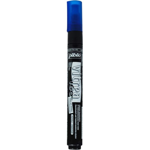 markeris stiklui pebeo vitrea 160 marker frosted gitane blue 1,2 mm stiklo markeris matinis mėlynas